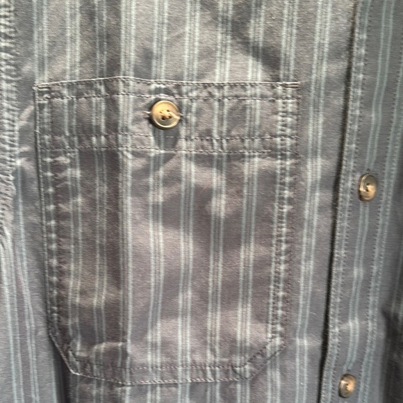 Black Casual Button Down Shirt with Vertical Stripes - Picture 8 of 9